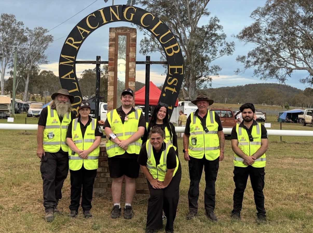 The Hernes Security team at the Tabulam Racing Club sign on race day
