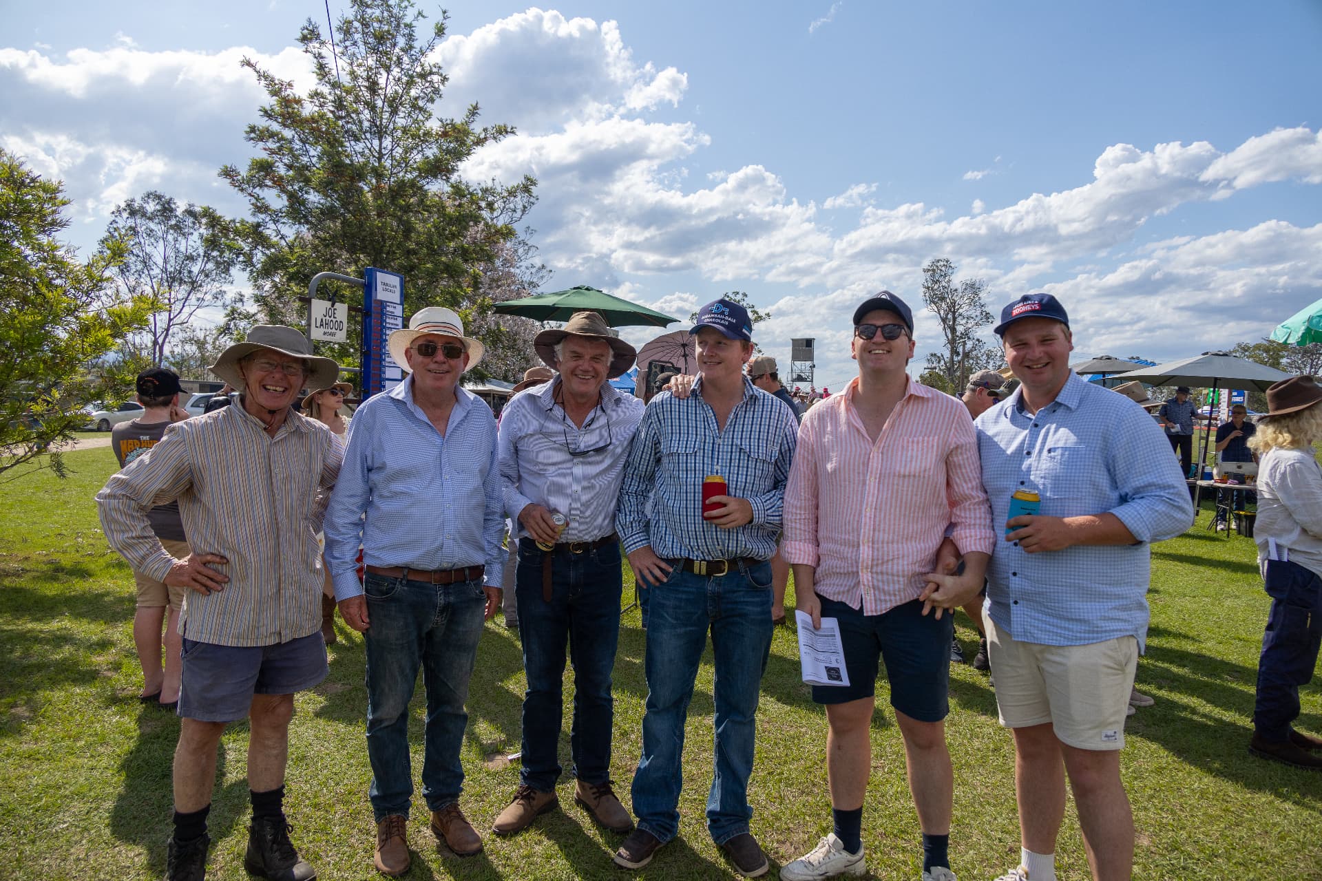 A group of mates trackside at Tabulam Race Day